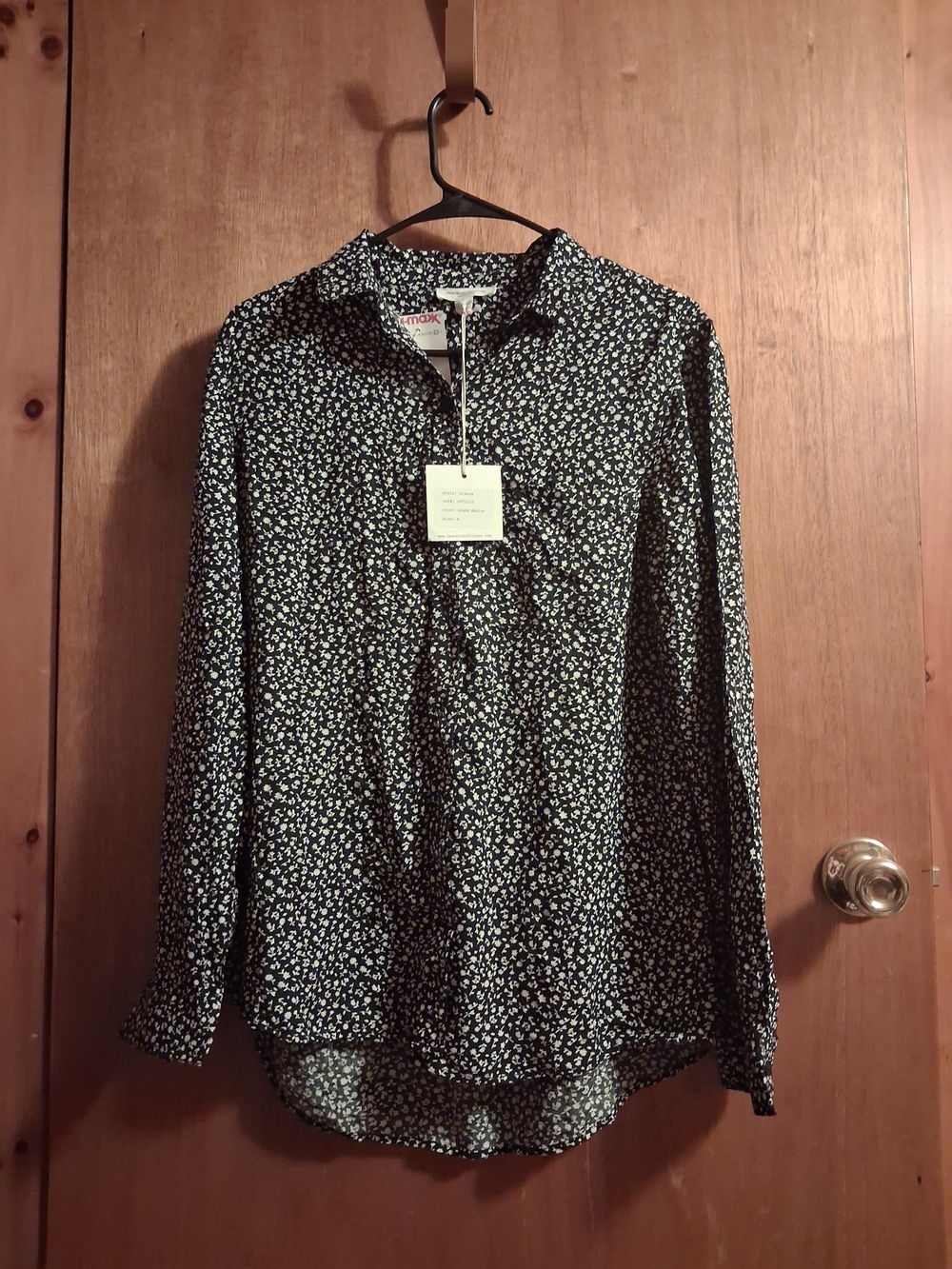 beachlunchlounge Black Floral Button-Up Blouse
